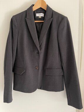 CLASSIC Calvin Klein Women Blazer Dark Grey Size 6